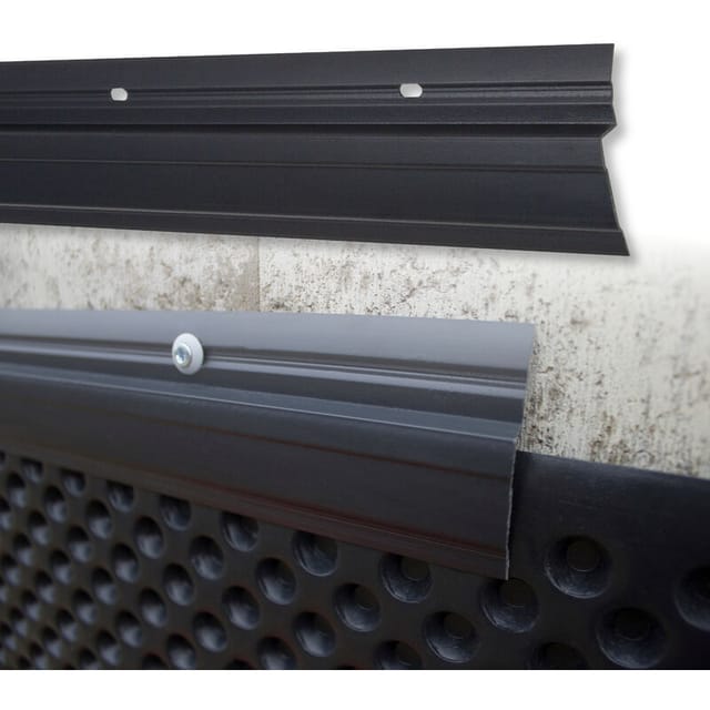 Lemal - Noppenbahn Abschlussprofil PT6 (2 Meter) pvc Kunststoff anthrazit, Noppenfolie Mauerschutz: 2 Meter / 1 Leiste