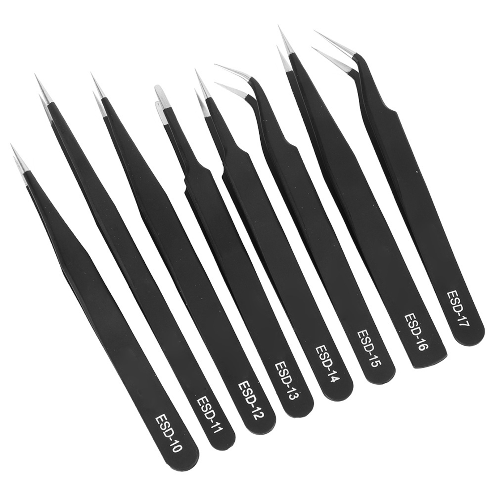 8-teiliges Set Aus Schrägen, Pneumatischen Pinzetten Aus Edelstahl, Esd-10-17