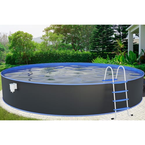 Steinbach Stahlwand Swimming Pool Set 'Nuovo rund', anthrazit, ø 550 x 120