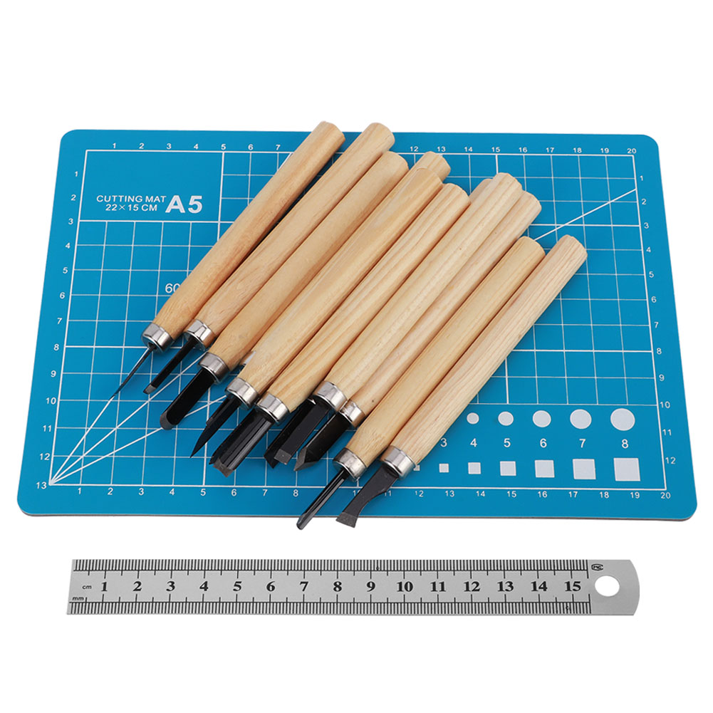 Holzbearbeitungs-schnitzwerkzeuge, Gravierstichel, Hohe Härte, Verschleißfestes Messer, Displayständer-set D2