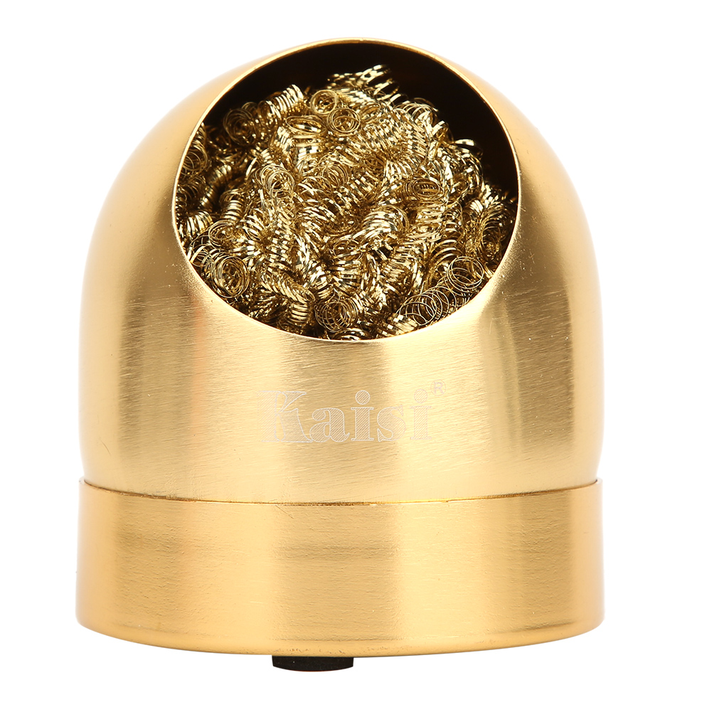Lötkolbenspitzenreiniger, Drahtkugel, Lötkolben-reinigungskugelhalter, Basisständer, Gold