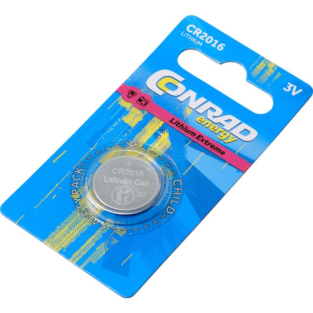 Conrad Energy - Knopfzelle cr 2016 3 v 1 St. 80 mAh Lithium