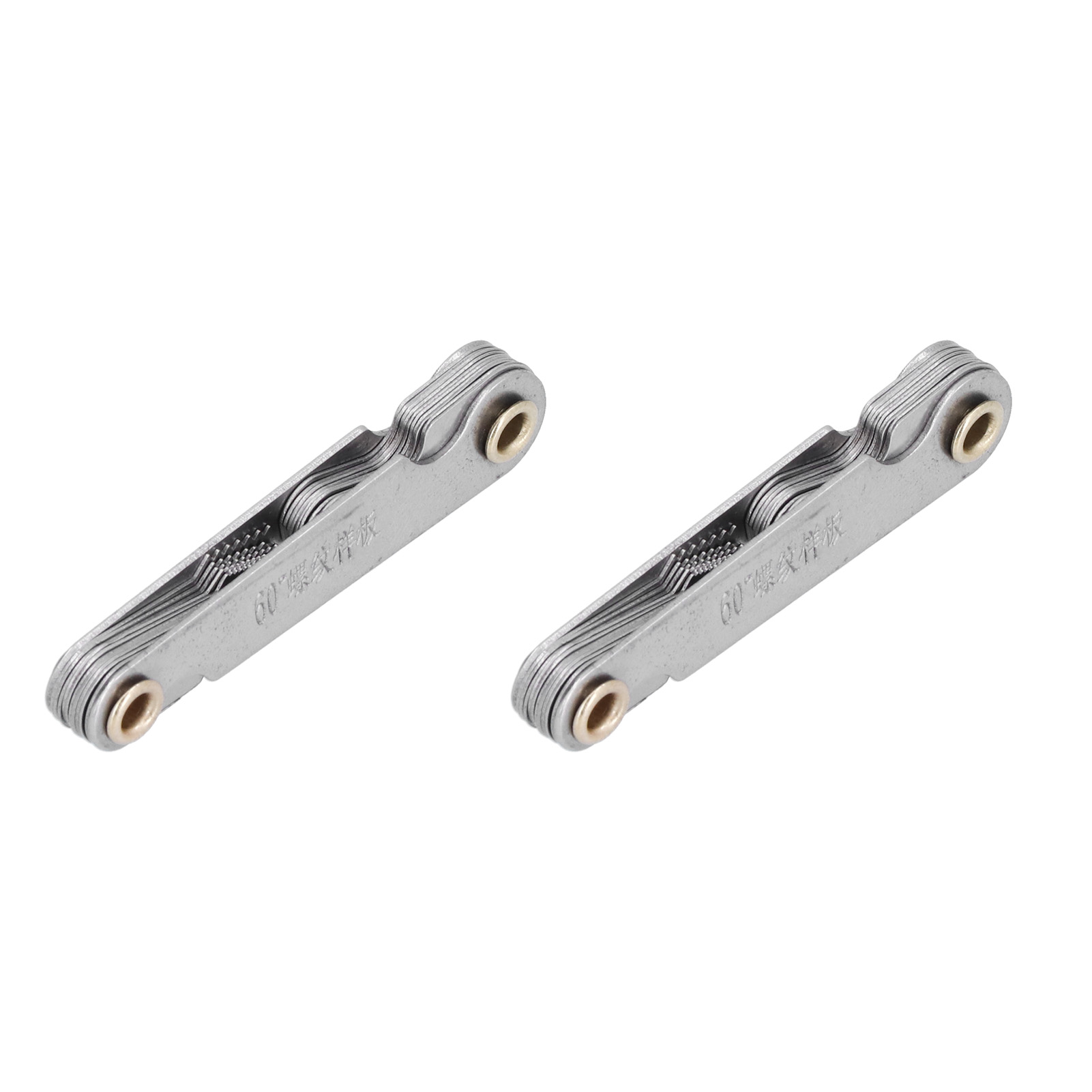 2 Stück Gewindelehre 60° 20 Klingen Metrisch Edelstahl Industrie-schraubensteigungsmesswerkzeug