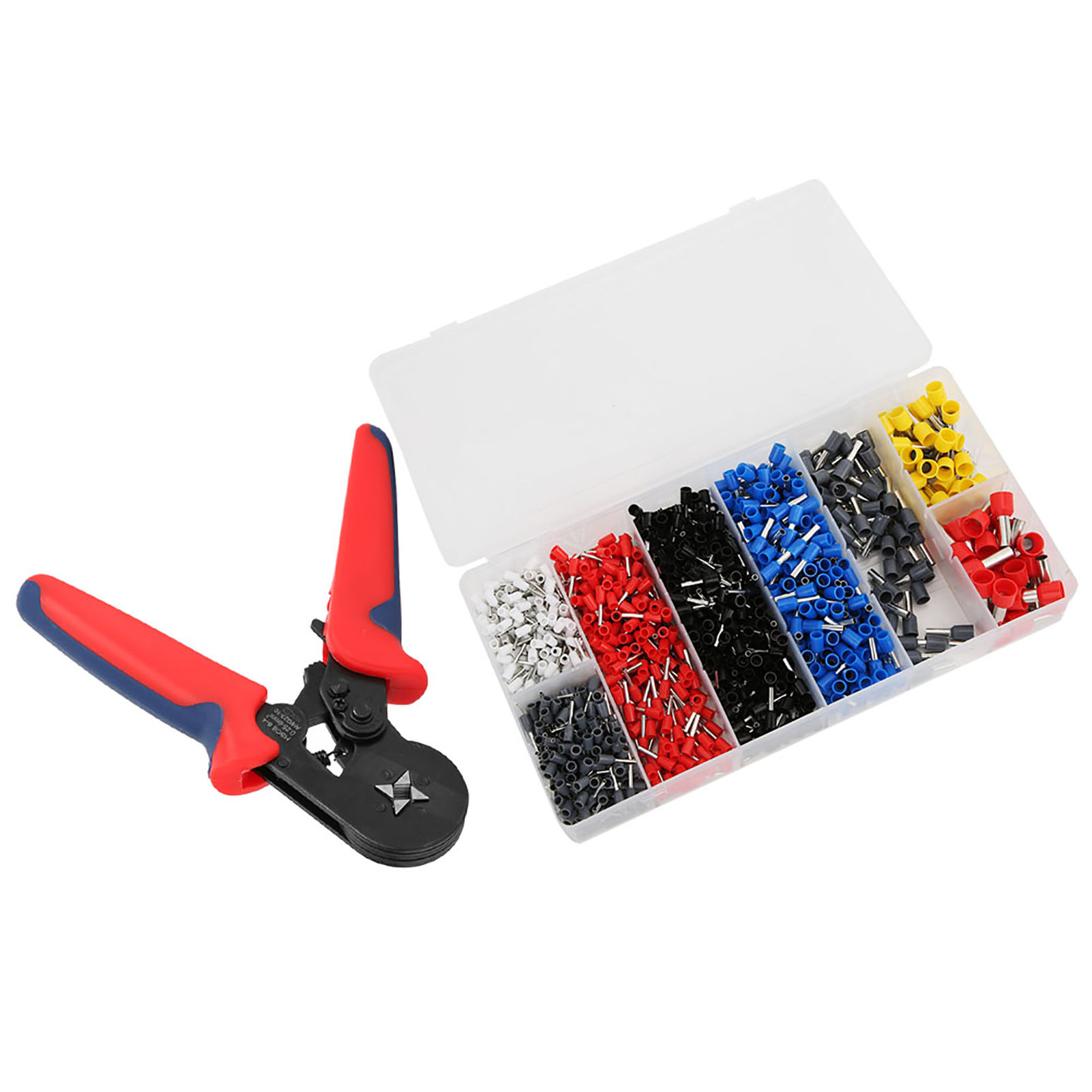 Rohrcrimpzange + 1200 Stück Klemmen, Ergonomische Kabelcrimpzange, Handbetriebenes Werkzeug Hsc86-4a