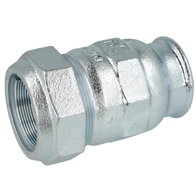 Gebo - Verschraubung Temperguss-Verbinder 1 1/2'' x 1 1/2'' ig verzinkt für Stahlrohre 01.150.01.05