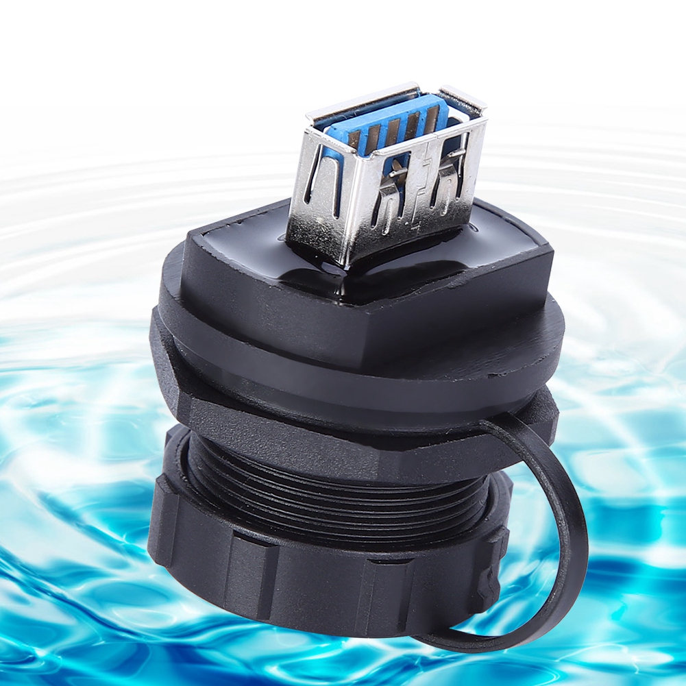 Wasserdichter Usb-anschluss Mit Kupferkontakten Und Pa66-isolator, Usb 3.0 Doppelbuchse, Staubdichte Abdeckung