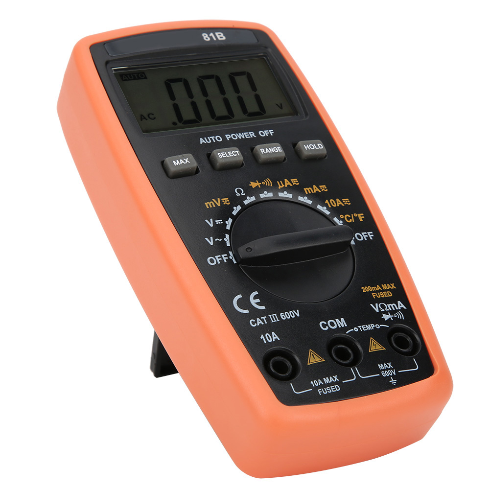 Lcd-digitalmultimeter Mit Automatischer Bereichswahl Für Wechsel- Und Gleichstrom, Spannung, Strom, Temperatur Und Widerstand