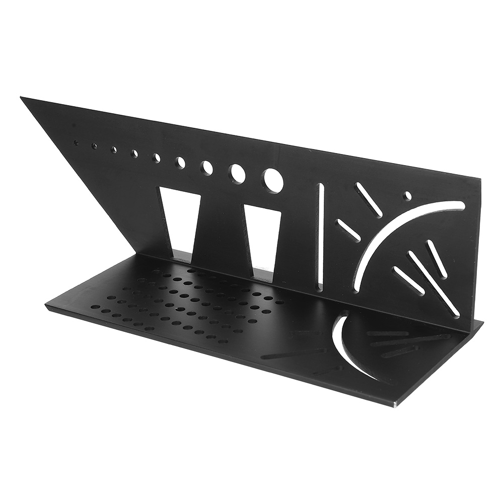 Multifunktions-winkelmesser Aus Aluminiumlegierung (45°/90°) – Messwerkzeug Für Holzbearbeitung Und Schreinerarbeiten (schwarzer Multifunktions-führungslineal)