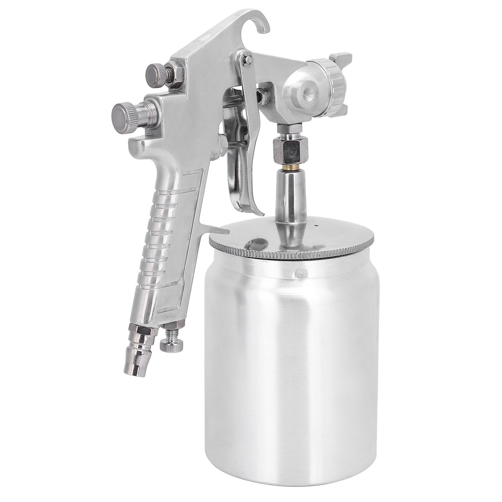 1000-ml-spritzpistole, Silberfarben, Edelstahldüse, Pneumatisch, Für Industriebedarf, 1/4-zoll-uk-anschluss