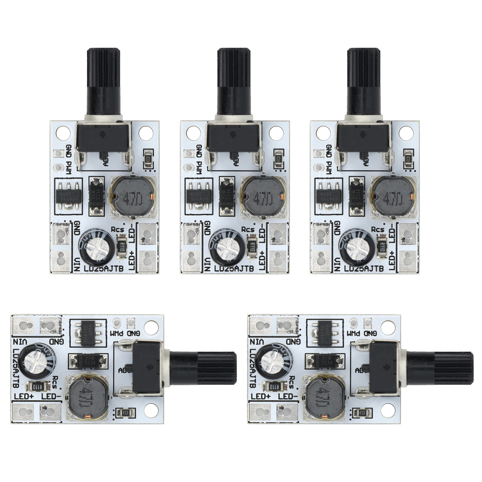 5 Stück Dc 6–24 V 20 W Led-treiberschalter Mit Einstellbarer Helligkeit Und Pwm-dimmersteuerung