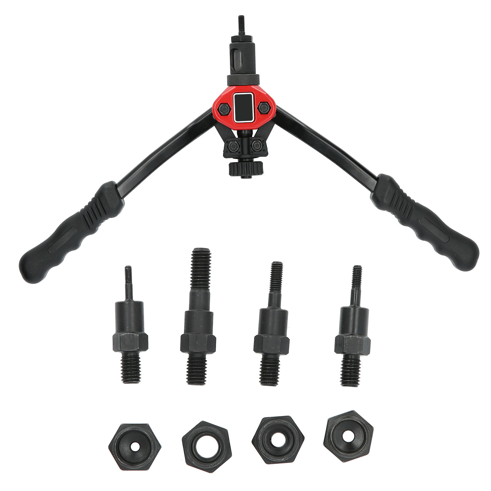 Nietwerkzeug Aus Edelstahl, Manuell, Schwarz Und Rot, M3, M4, M5, M8, 310 Mm Länge