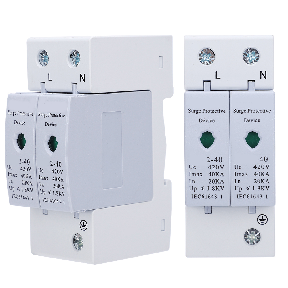 2 Stück Überspannungsschutzgerät Mit Blitzschutz, Elektronisches Bauteil Sup2-40 2p 40ka 420v Ac