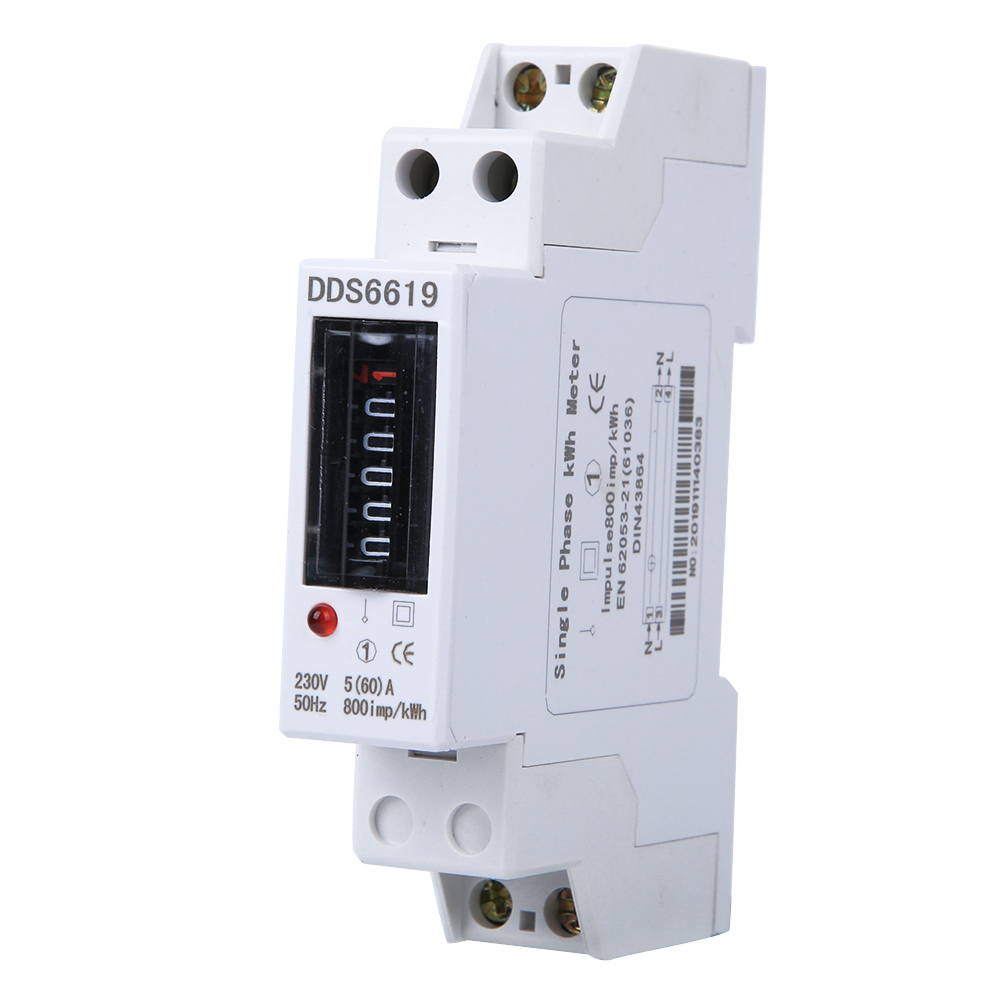 Energiezähler Din-schiene 1p Einphasenzähler Haushaltsgeräte 230v Dds6619-001(dds6619-001-5(60)a)