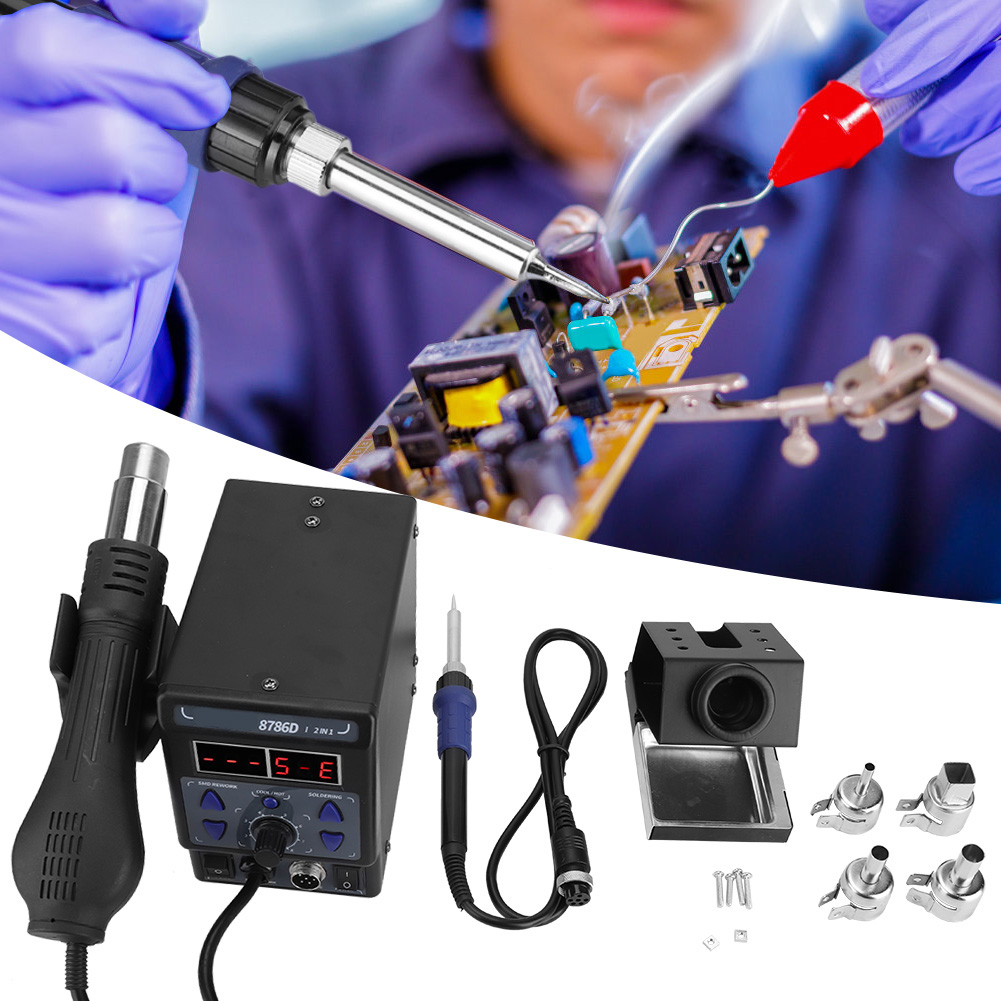 2-in-1 Entlötstation, Lötstation, Heißluftpistole, Smd-werkzeug, Eu-stecker 220 V