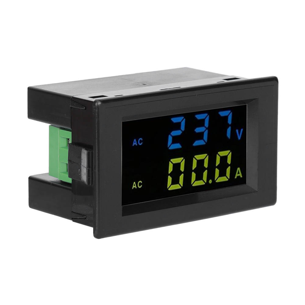 Digitales Voltmeter Mit Präziser Strommessung, Weiß/schwarz, Doppelanzeige, Schwarzes Gehäuse