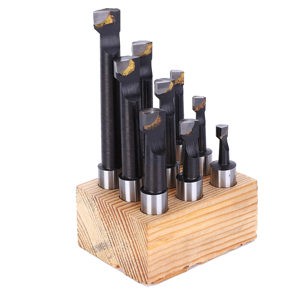 9-teiliges Ausdrehstangen-set 1/2" F1 Typ Hss Cnc-drehwerkzeugaufnahme Mit Sockel