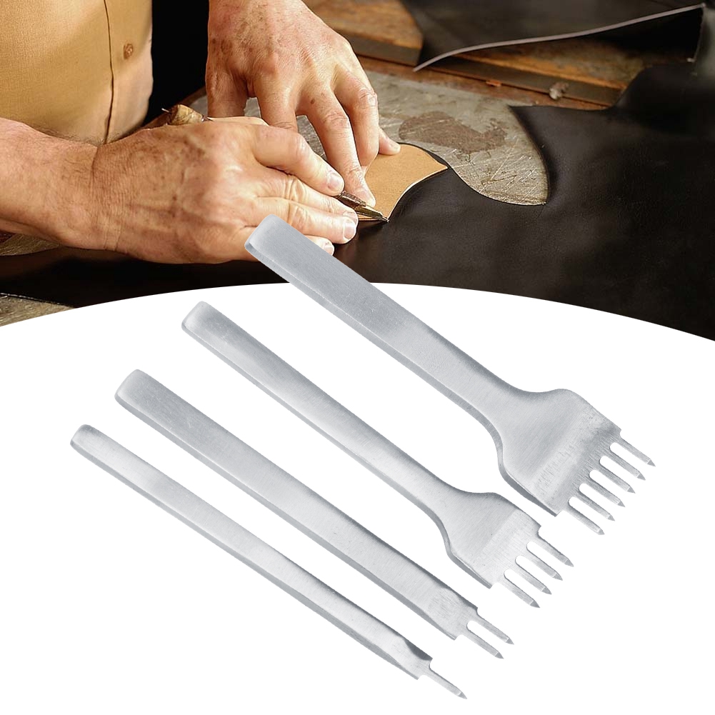 4-teiliges Diy-lederhandwerkswerkzeug, 3 Mm Lochabstand, Lochzange Für Leder, Nähwerkzeug, 1+2+4+6 Zinken