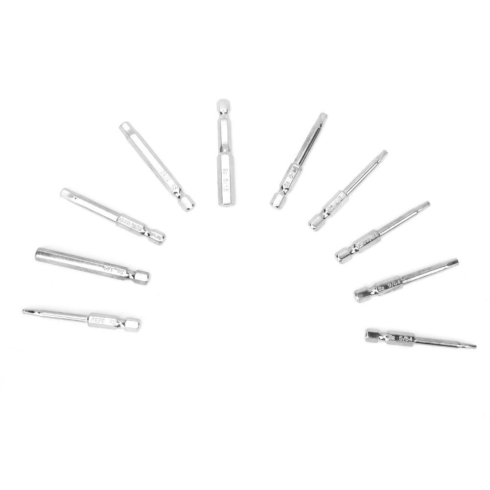10 Magnetische Sechskant-schraubendreherbits (bst-bits) -018, 60 Mm Länge