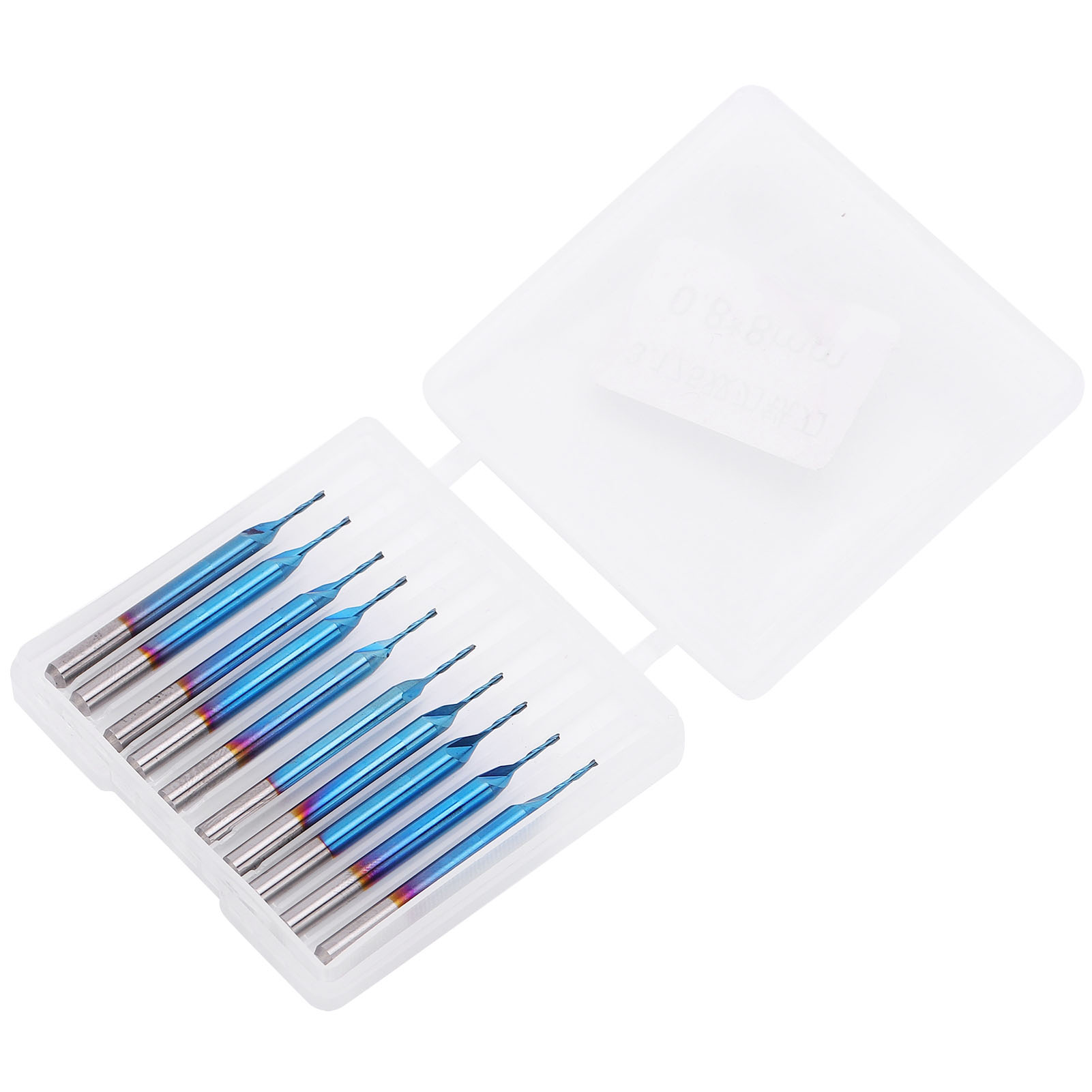 10 Stück 2-schneidige Fräser, Blau Beschichtet, Spiralkugel-schaftfräser, Fräser, 2 X 17 Mm