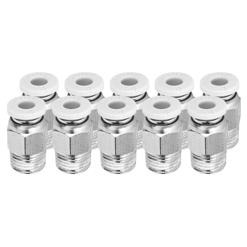 10 Stück Gerade Pneumatische Verschraubungen, Silber, M10-gewinde, 3d-druckerzubehör Pc4 01