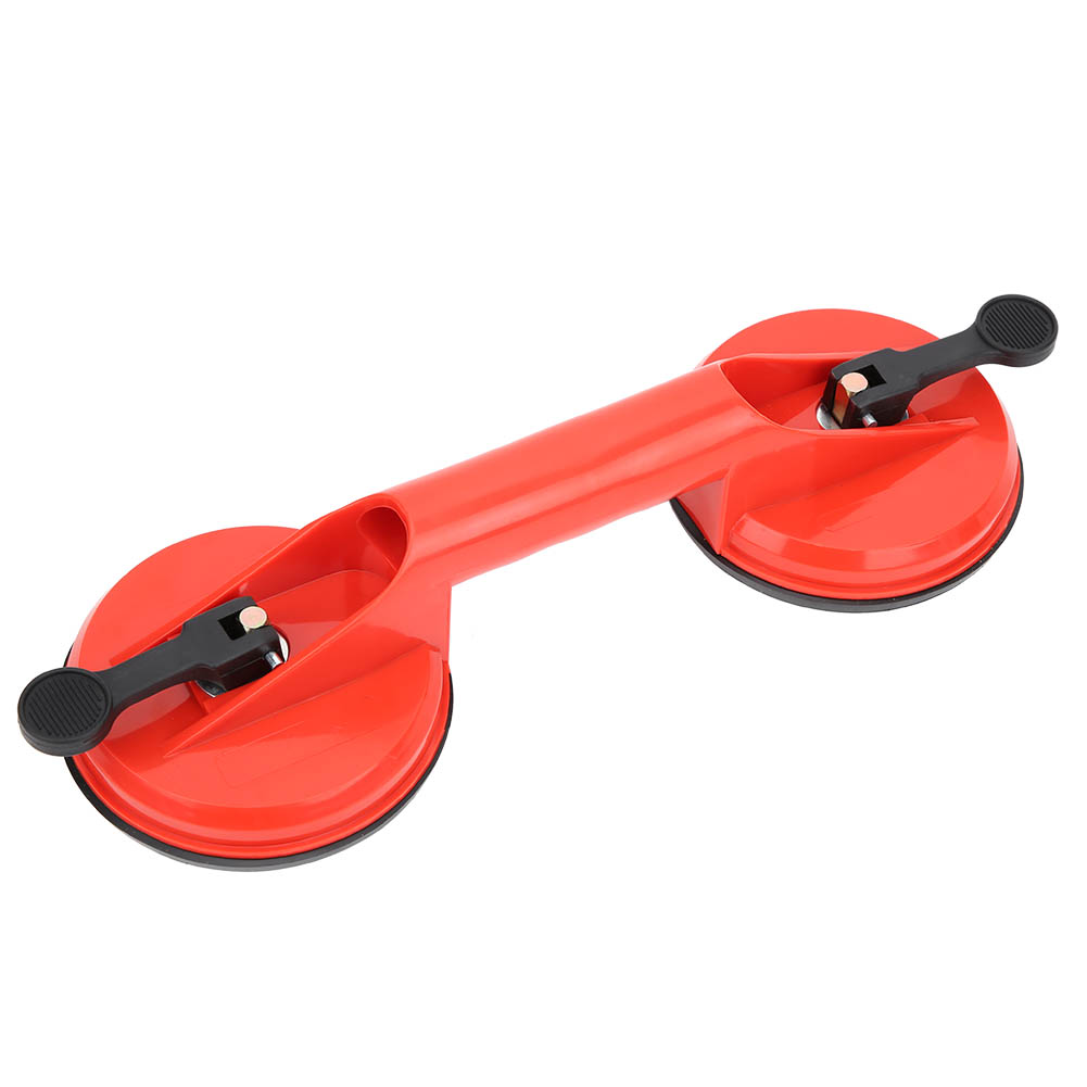 Doppelsaug-glasabzieher Aus Rotem Kunststoff Mit Doppelkopf, Fliesen- Und Bodenentferner, 11,5 Cm