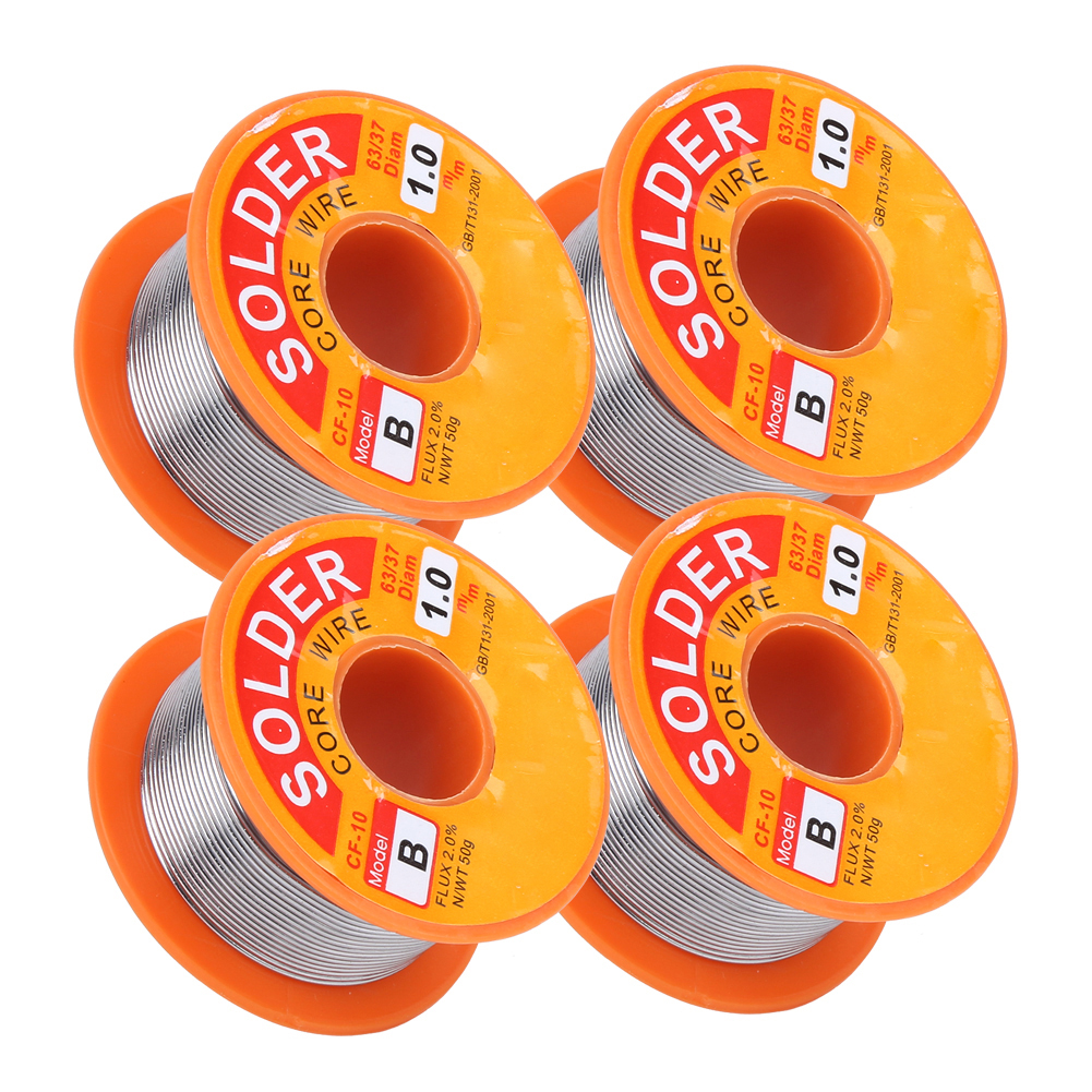 4 Stück Lötdraht Mit Zinnflussmittel, Hochrein, Reinigungsfrei, Rolle, 50 G, 1 Mm