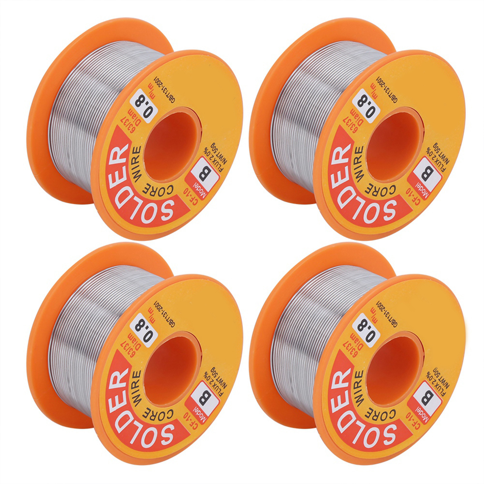 4 Stück Lötdraht Mit Zinnflussmittel, Hochrein, Reinigungsfrei, Rolle, 50 G, 0,8 Mm