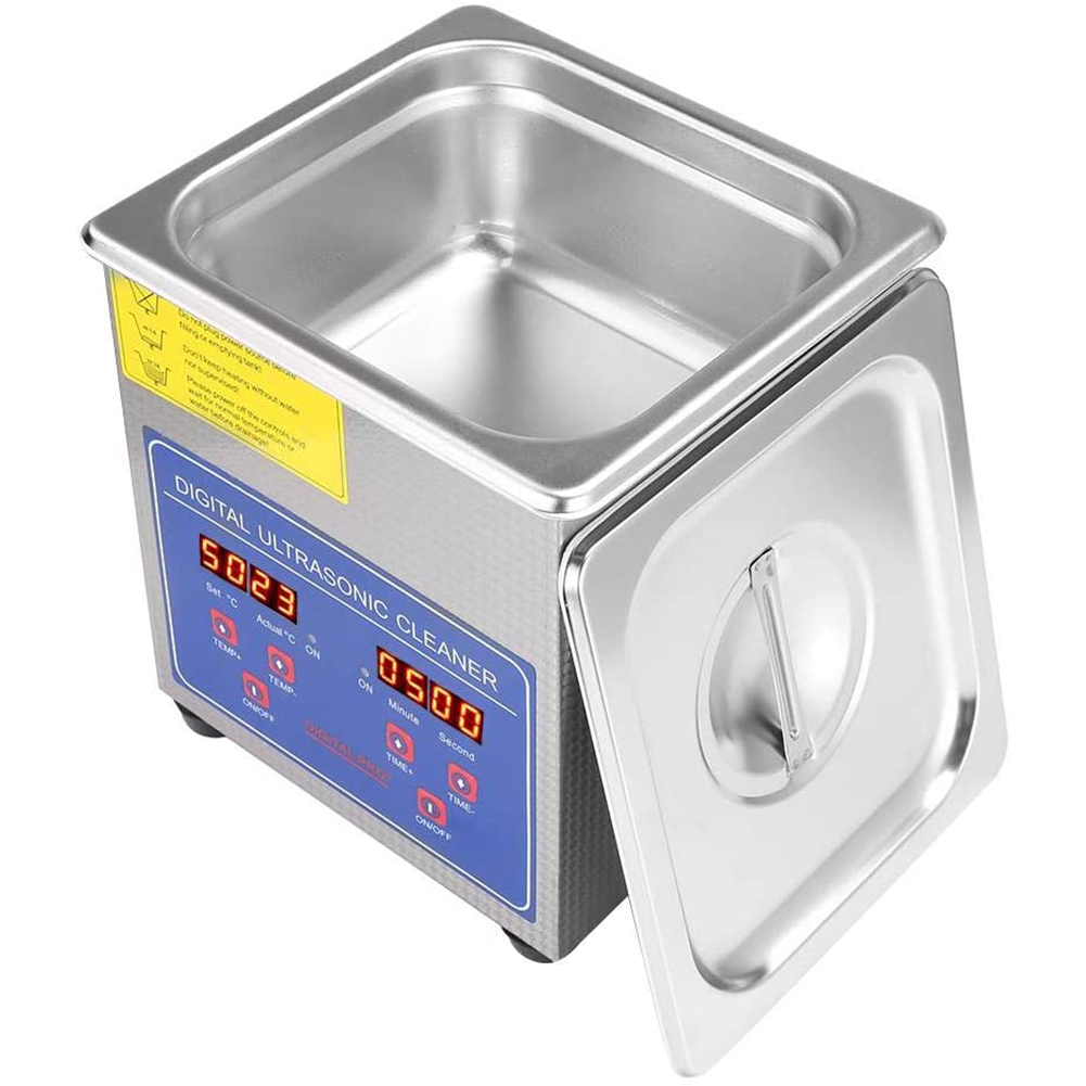 1,3-liter-ultraschallreiniger, Edelstahlheizung, Timer, Industriequalität, Abdeckung, Eu-stecker 220 V