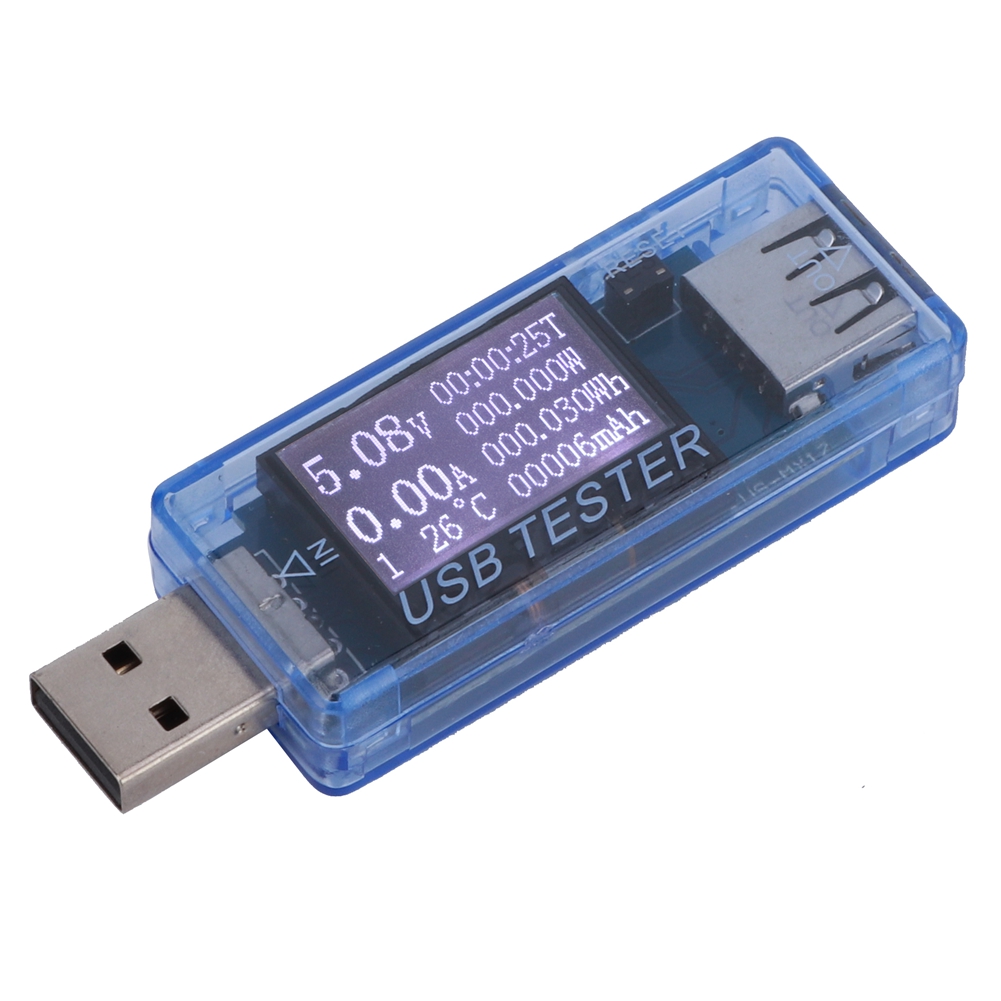 Digitales Usb-spannungs- Und Strommessgerät (8-in-1-detektor, 0–5 A, 0–150 W, 4–30 V, Blau)