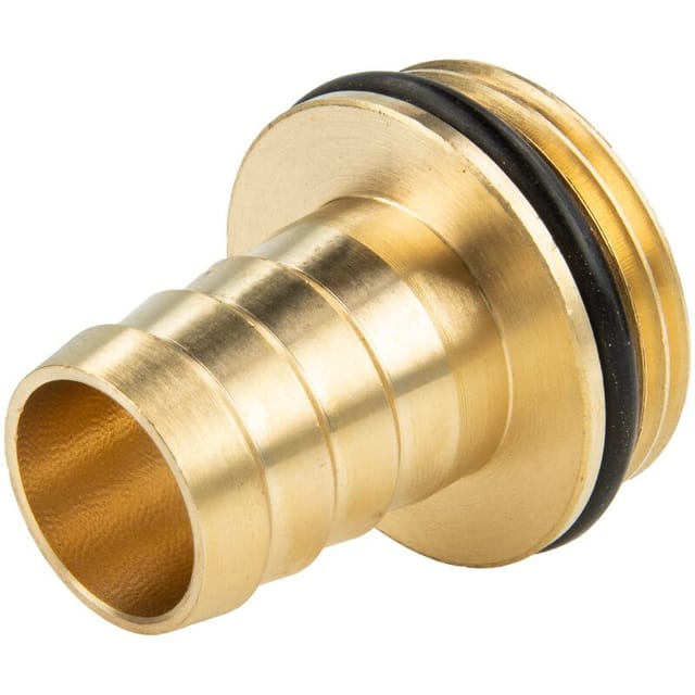 Tecuro - Schlauchtülle mit Außengewinde (O-Ring) - ø 13 mm x g 1/2 Zoll, Messing-blank