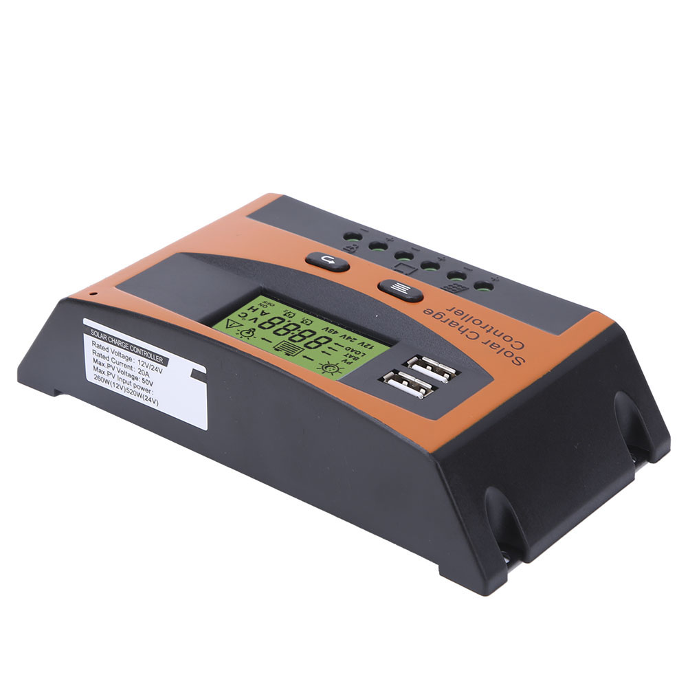Pwm-solarladeregler Mit Automatischer Erkennung, 12/24 V Solarmodulregler, 20 A