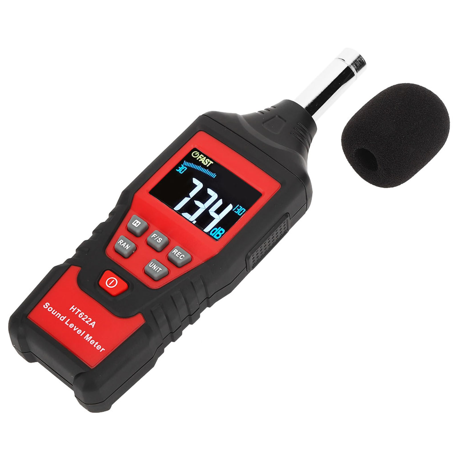 Ht622a Digitales Schallpegelmessgerät Mit Lcd-anzeige (30–130 Db) Und Sprachtester Für Geräuschpegel