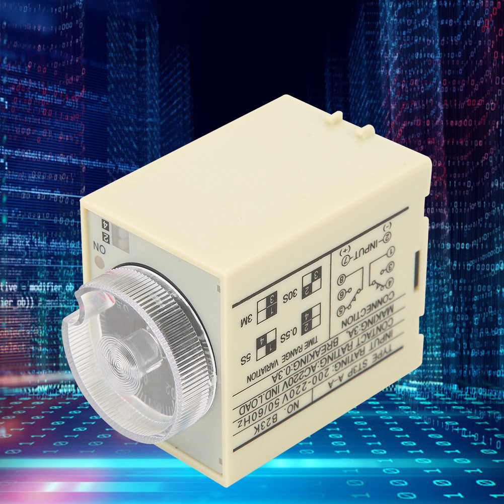 Verzögerungs-timer-zeitrelais Mit Einstellbarem Drehknopf, Störungsfreiem Pc-gehäuse St3pa-a, Ac 220 V, 50/60 Hz