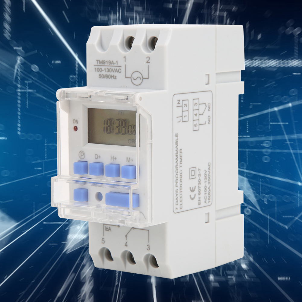 100–130 V Wechselstrom, 16 A, Wochenzeitschaltuhr (12/24 Stunden), Lcd-ein/aus-steuerung, Programmierbares Zeitrelais