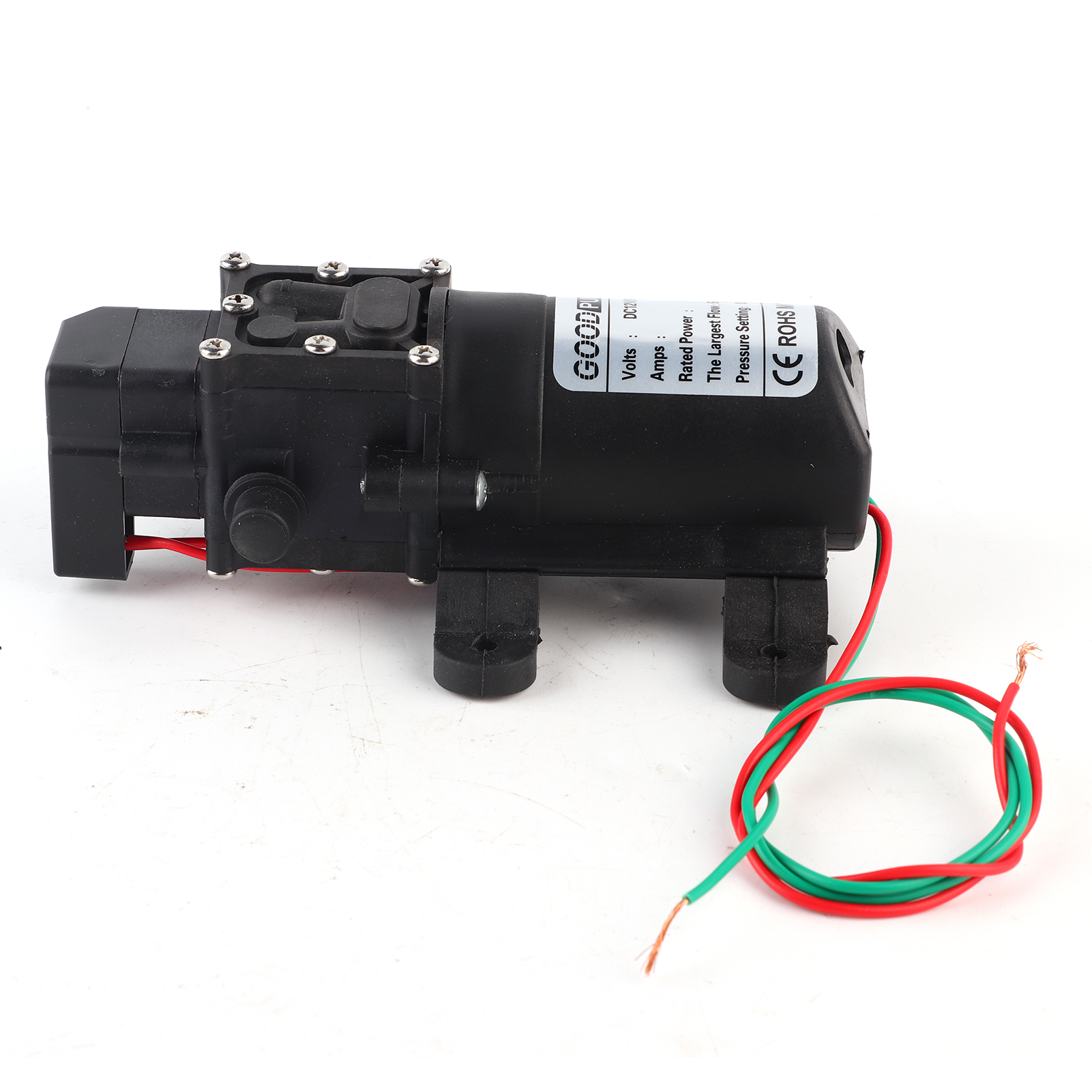 Membranpumpe Mikro 6,0 L/min 0,9 Mpa Gerades Rohr, Beidseitiger Rechter Wasserauslass, 12 V 72 W
