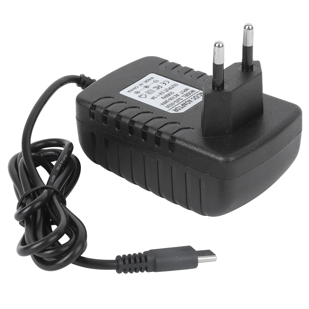 Netzteil, Kunststoff, Schwarz, 5 V, 3 A, Typ-c-ladegerät Mit Kontrollleuchte, Eu-stecker, 100–240 V