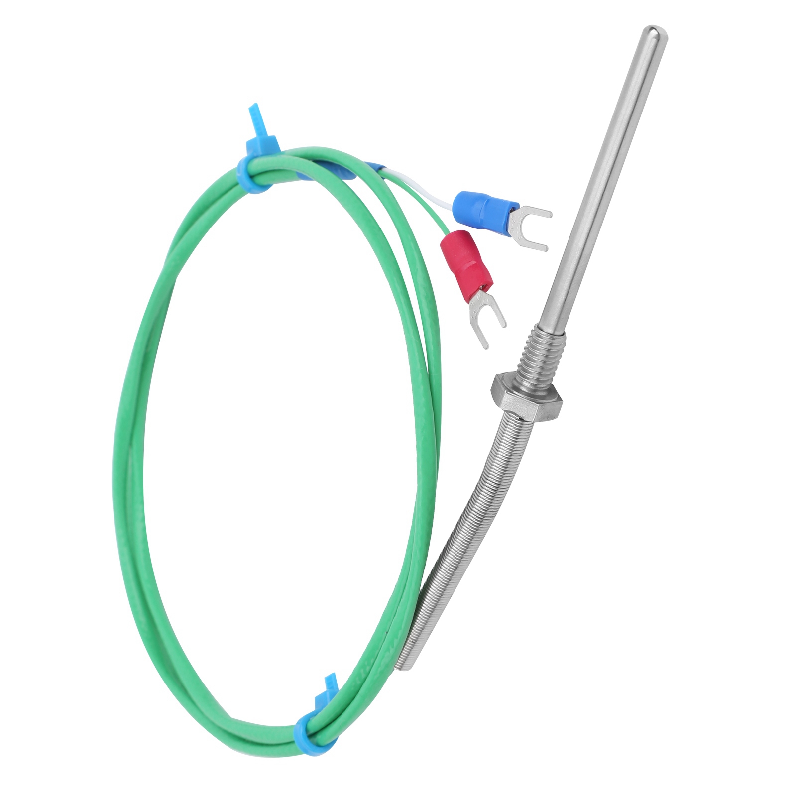 Thermoelement Vom Typ K, Verdrilltes Paar, Geschirmter Schraubtemperatursensor, 0–200 °c, Grün, M6 X 50 Mm, 1 Meter