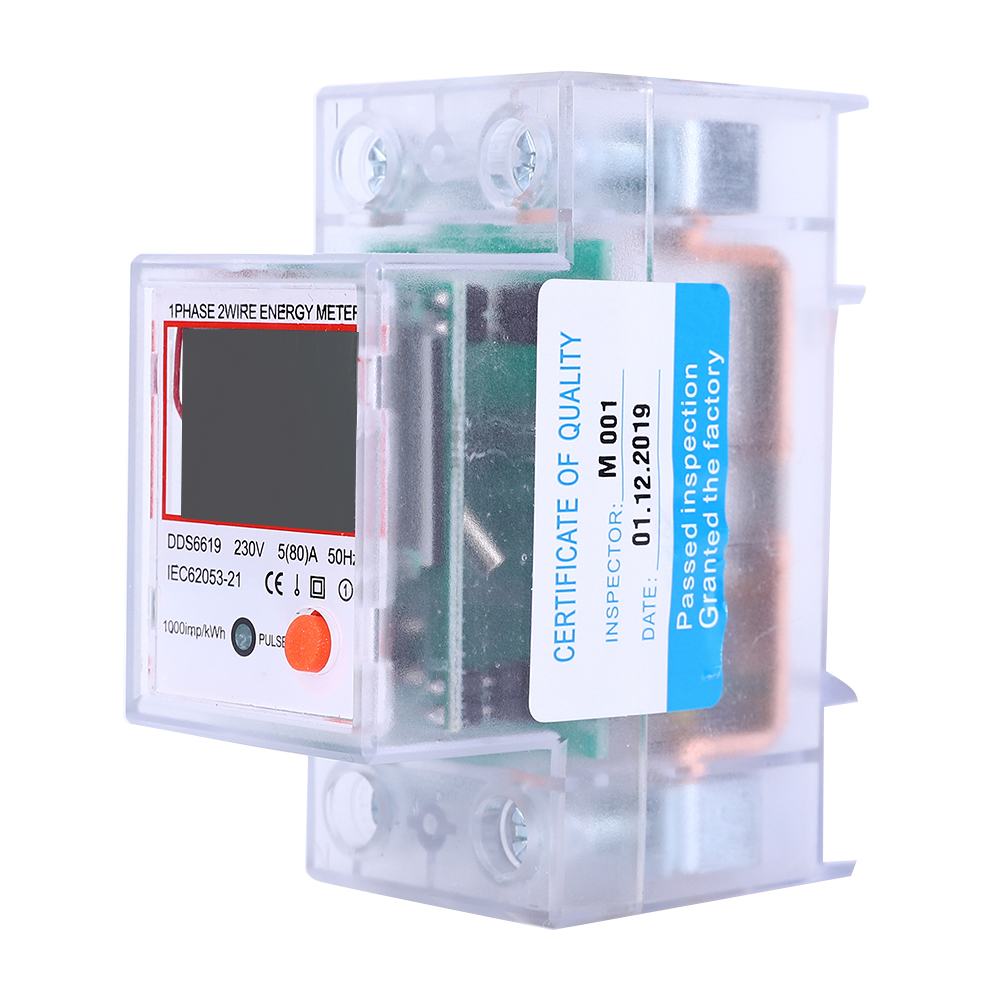 Digitaler Energiezähler Mit Hintergrundbeleuchtung, 1-phasen-anzeige, Multifunktionsanzeige Für Spannungen Von 5-80 A Und 230 V