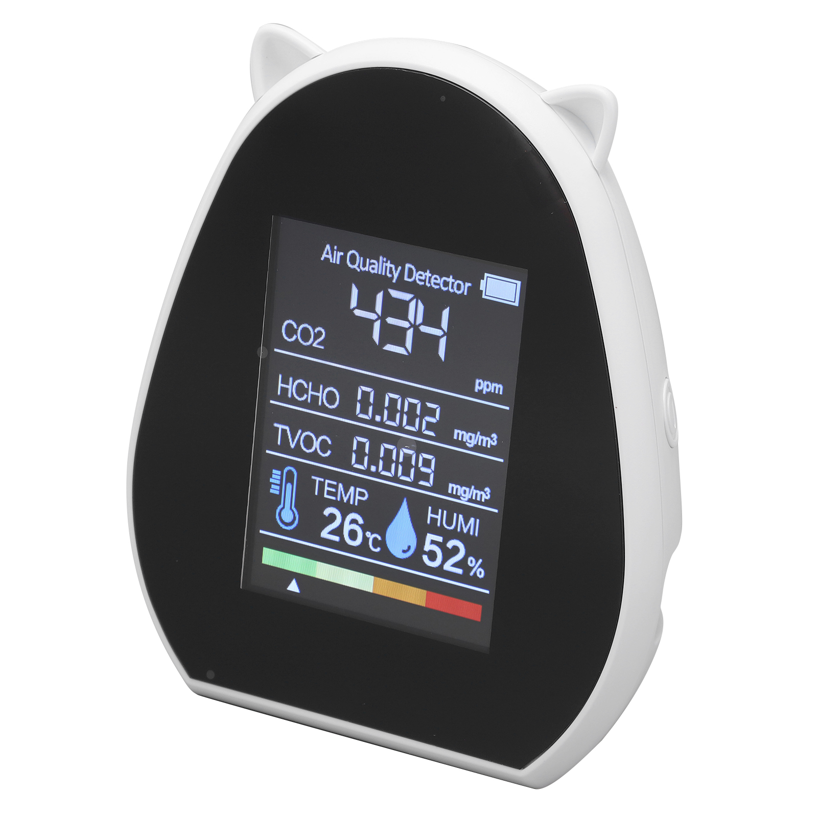 Co2-detektor Mit Temperatur- Und Feuchtigkeitsmessung, Hochpräziser Luftqualitätsmonitor Für Kohlendioxid (hcho), Tvoc, Dc 5 V