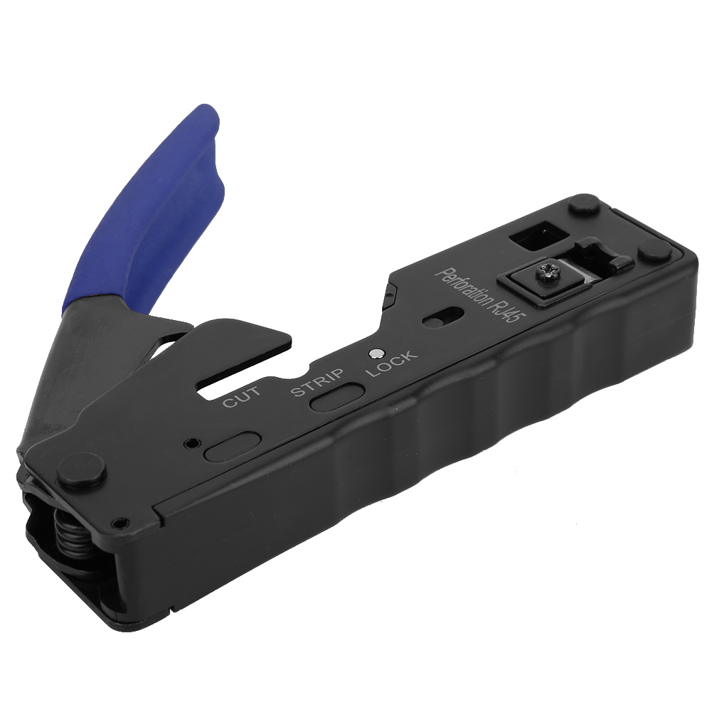 Crimpzange Mit Kristallkopf Für Netzwerkkabel (cat-5, Cat-6, Cat-7, Blau)