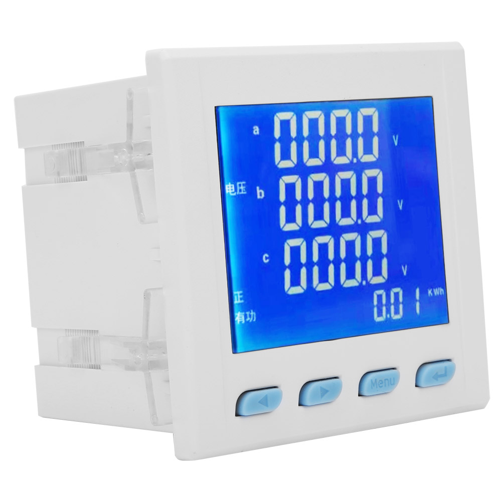 Lt194e-9sy Weißes 3-phasen-leistungsmessgerät Mit Lcd-anzeige Und Multifunktionsanzeige Für Spannung Und Strom