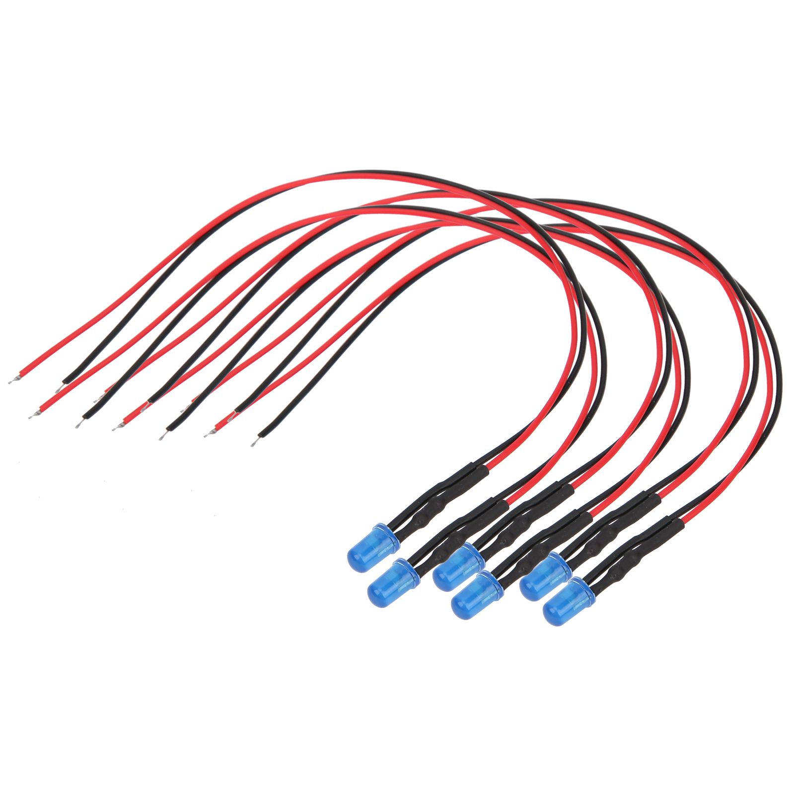 100 Stück 12v Klare 5mm Vorverdrahtete Leuchtdioden Mit 20cm Kabel, Led-lichtperlen, Blau Zu Blau