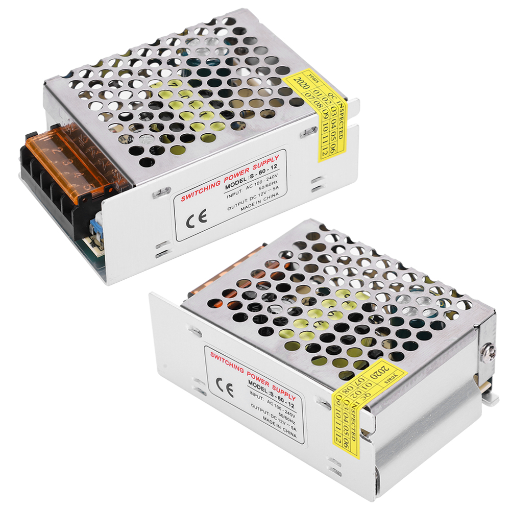 Schaltnetzteil-treiberadapter Dc12v Aluminiumlegierung Led-bildschirm-lichtleiste 3d-drucker (s6012 (s) (12v 5a 60w) Ac100-240v)