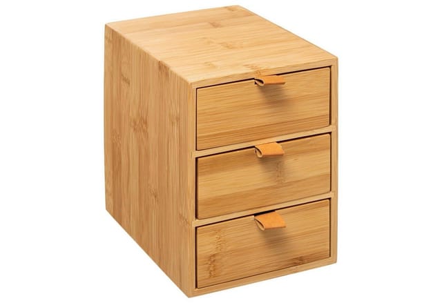 5five Simply Smart - Box mit 3 schubladen bambus lederriemen - 5five