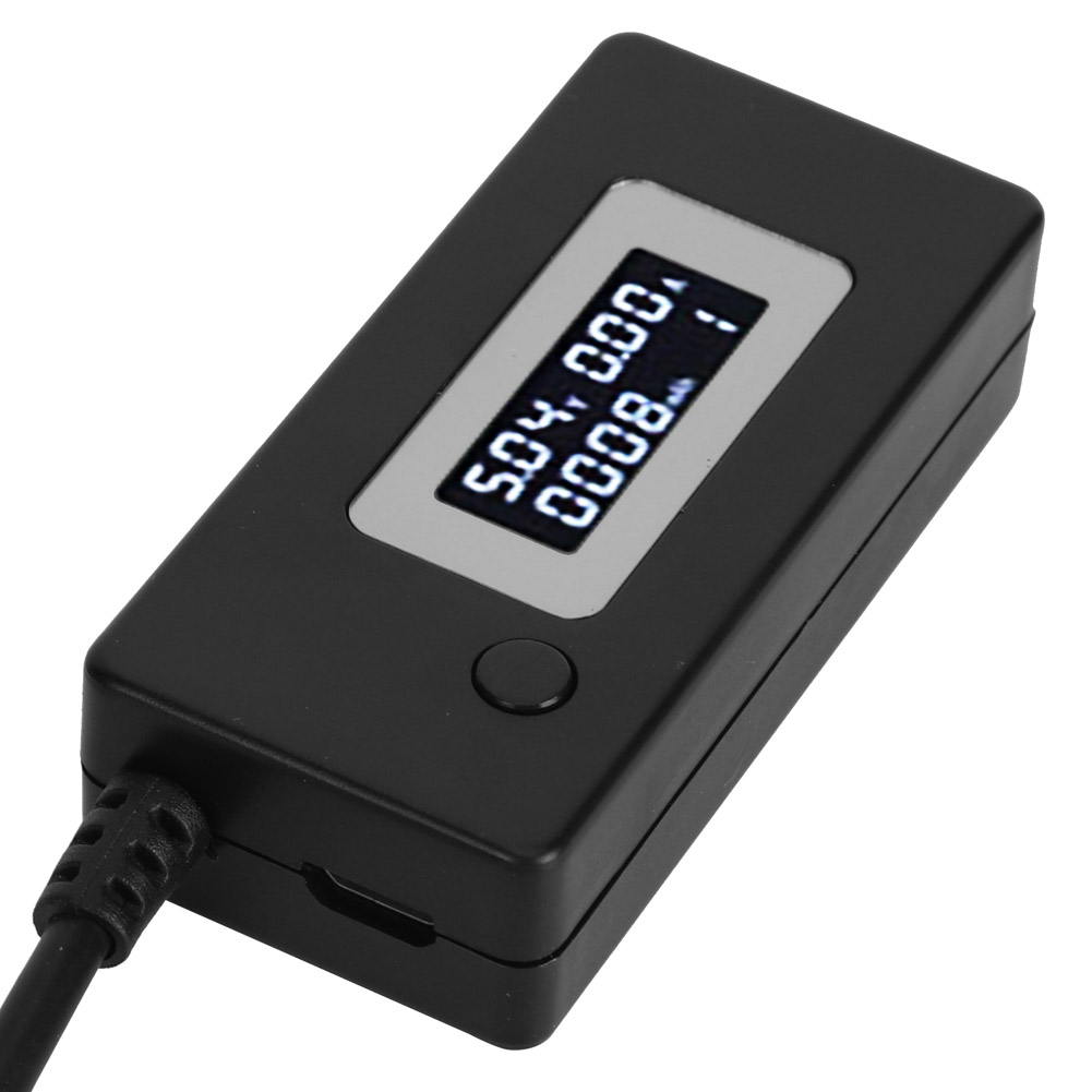 Lcd-display Mit Hintergrundbeleuchtung, Usb-detektor, Amperemeter, Voltmeter, Ladekapazitätstester (4–30 V), Schwarz