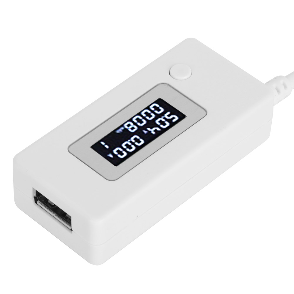 Lcd-display Mit Hintergrundbeleuchtung, Usb-detektor, Amperemeter, Voltmeter, Ladekapazitätstester (4–30 V), Weiß