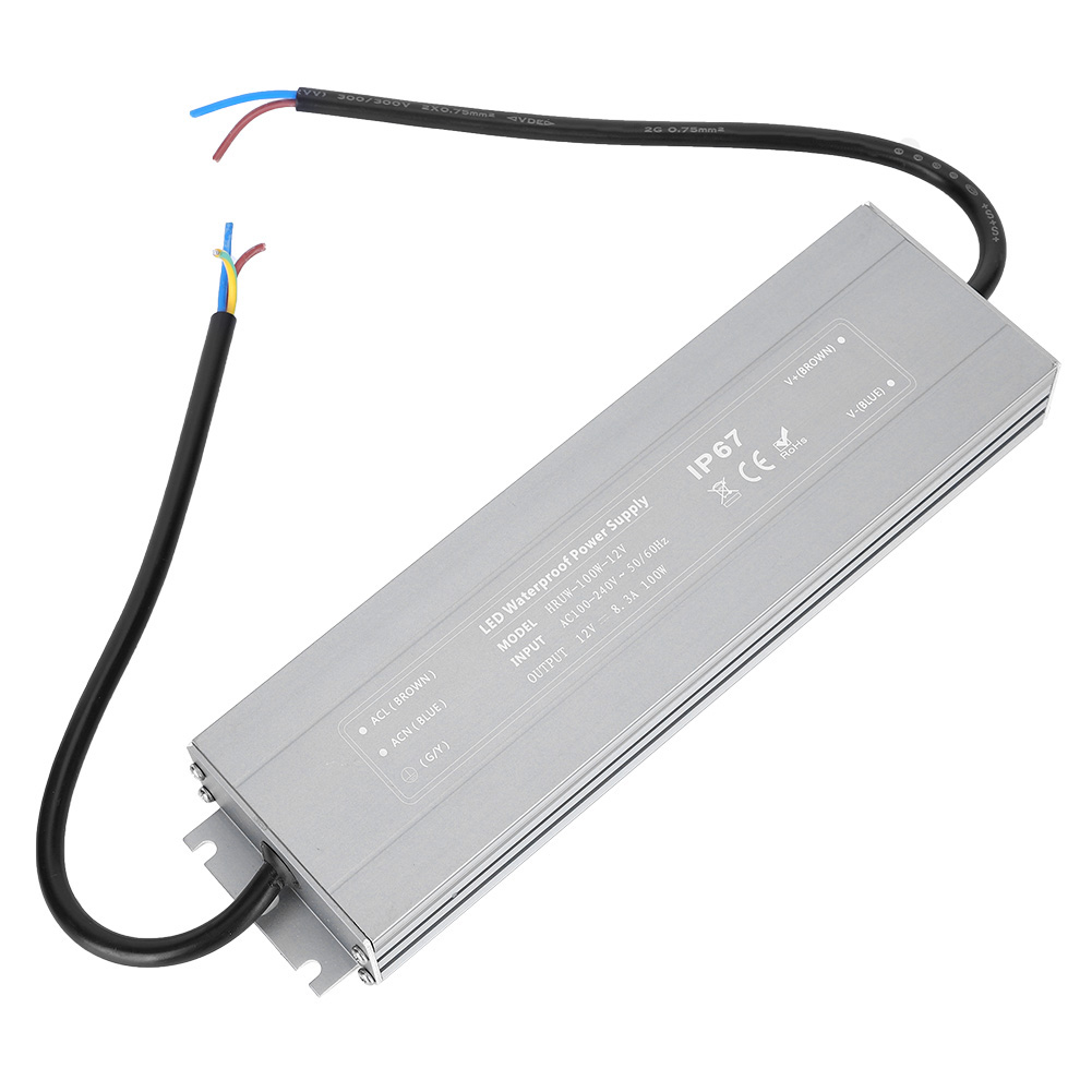 Hruw-100w-12v Ultradünnes Netzteil Ip67 Wasserdichter Led-treiber-transformator 100-240vac