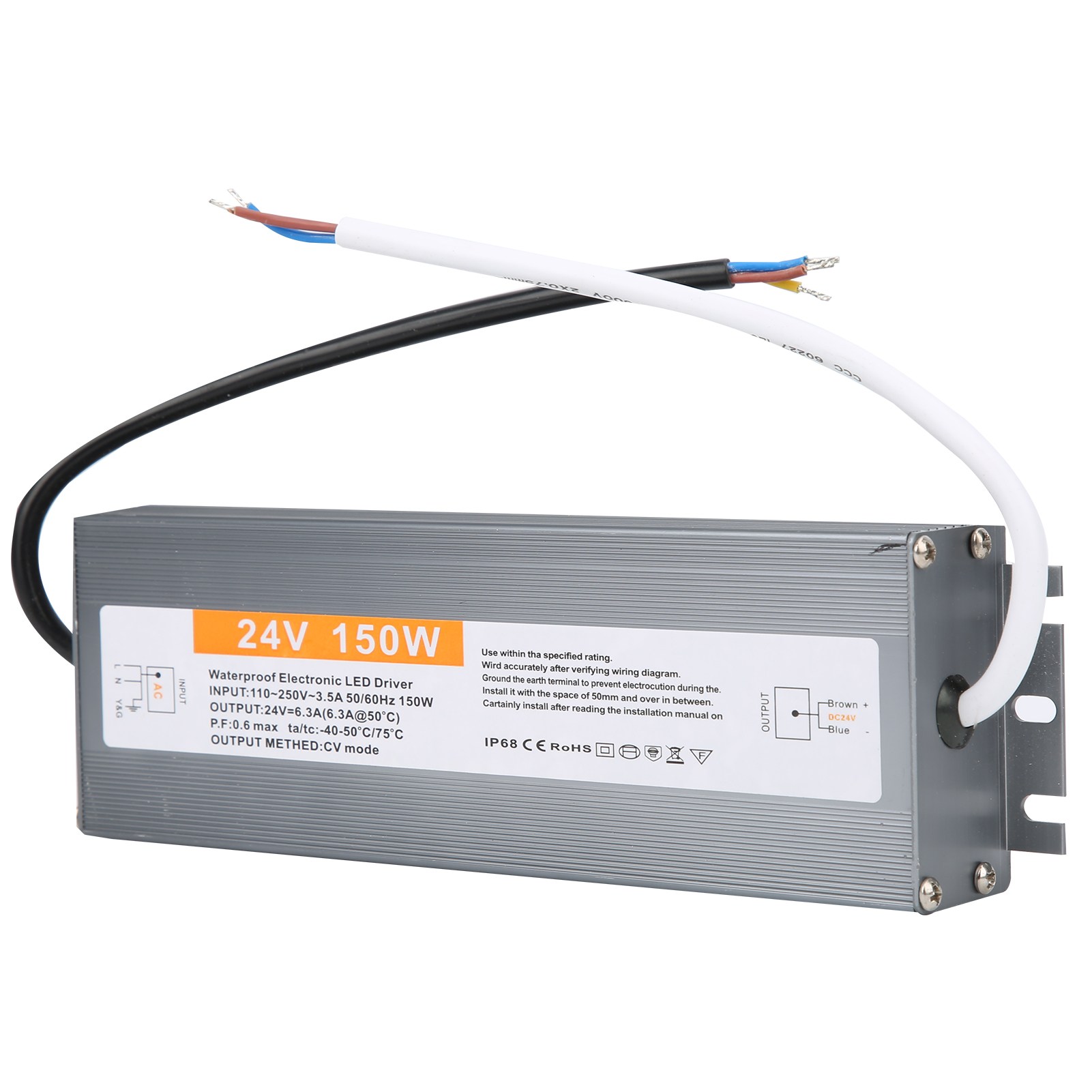150w Ultradünnes Wasserdichtes Netzteil Led-netzteil-treiber Ac170250v (50/60hz)(dc24v )