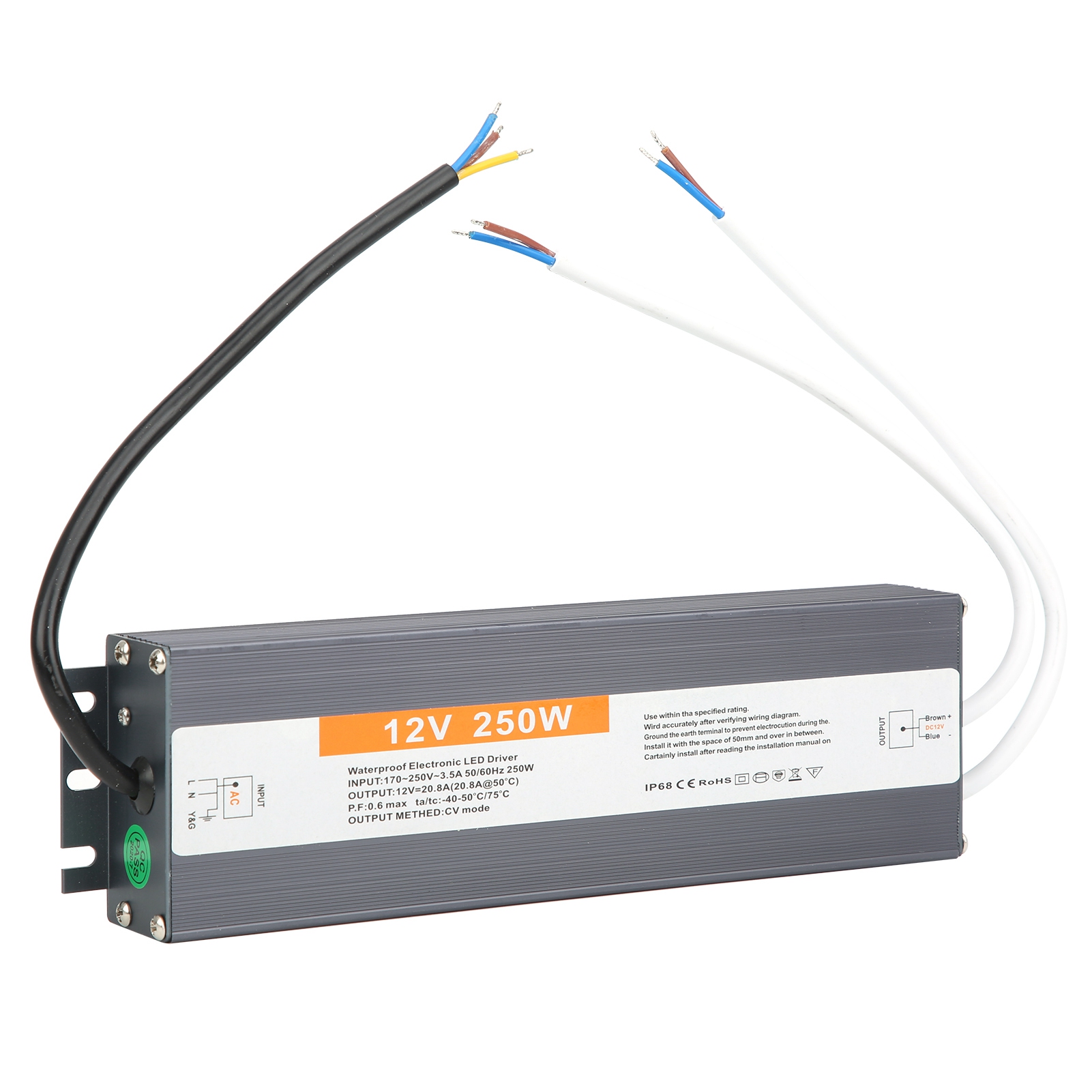 Wasserdichtes Schaltnetzteil Für Leds, 250 W, Ac 170–250 V, Treibertransformator, Netzteil, Dc 12 V