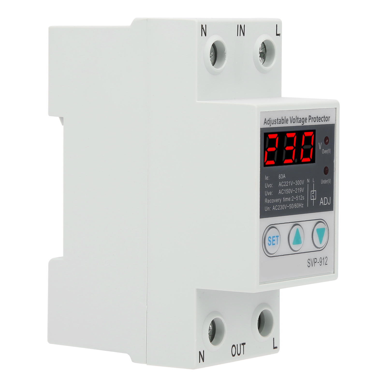 230v Unter- Und Überspannungsschutz, Einstellbares Wiederherstellungs-schutzrelais, Voltmeter Svp‑91263a